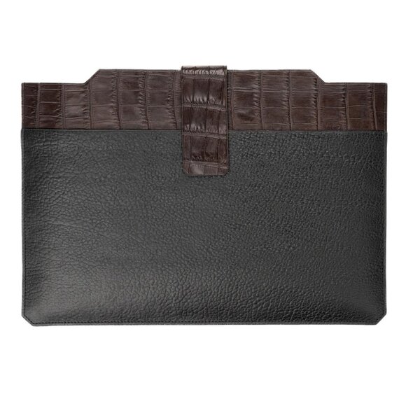 Handcrafted Alligator Laptop Cover – Slim Design Brown Color - Picture 3 of 5